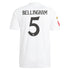 Real Madrid adidas 2024/25 Home Jude Bellingham 5 Player Authentic T-shirt - White
