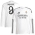 Real Madrid adidas 2024/25 Home Long Sleeve Kylian Mbappé 9 Player Authentic T-shirt - White