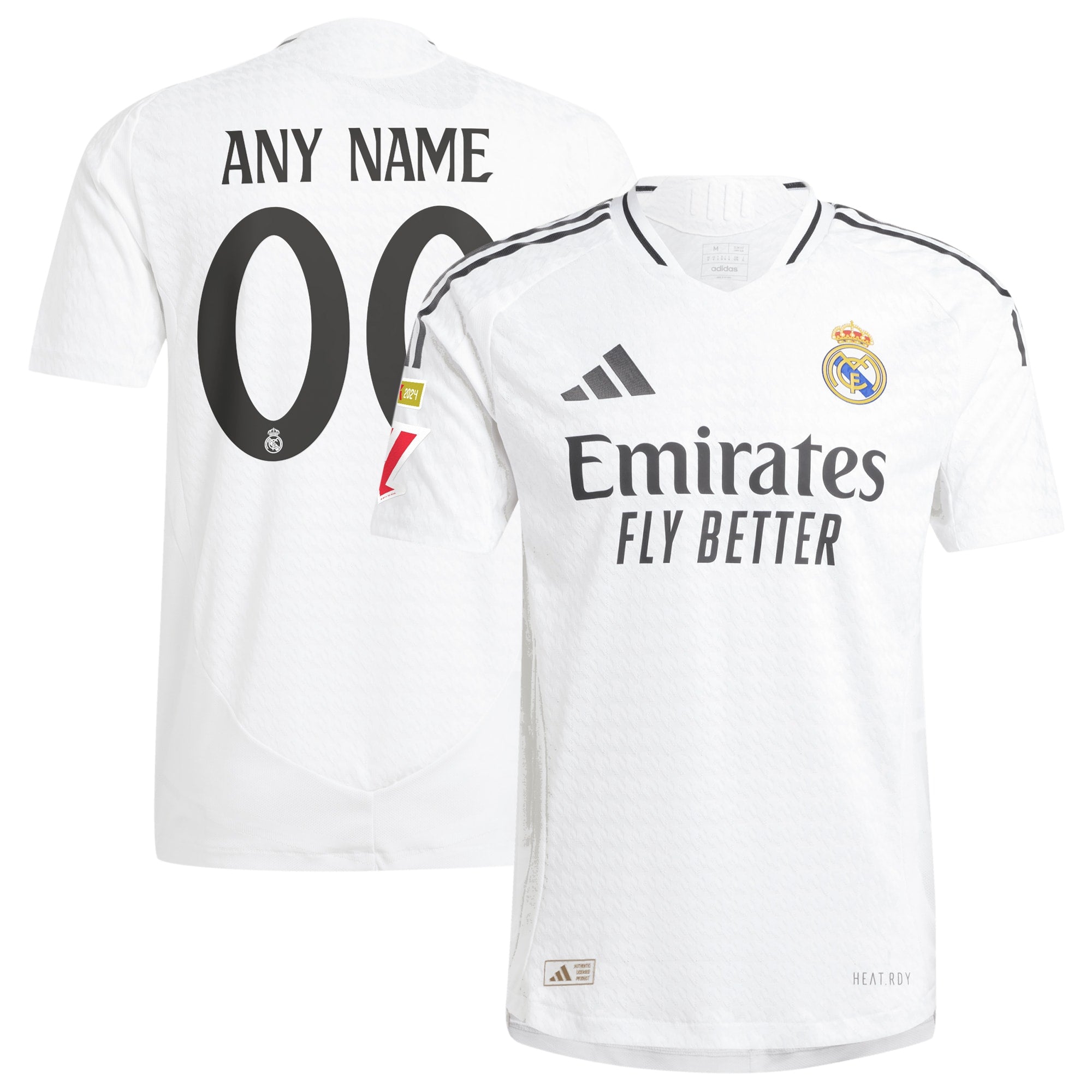 Real Madrid adidas 2024/25 Home Shirt Custom Authentic T-shirt - White