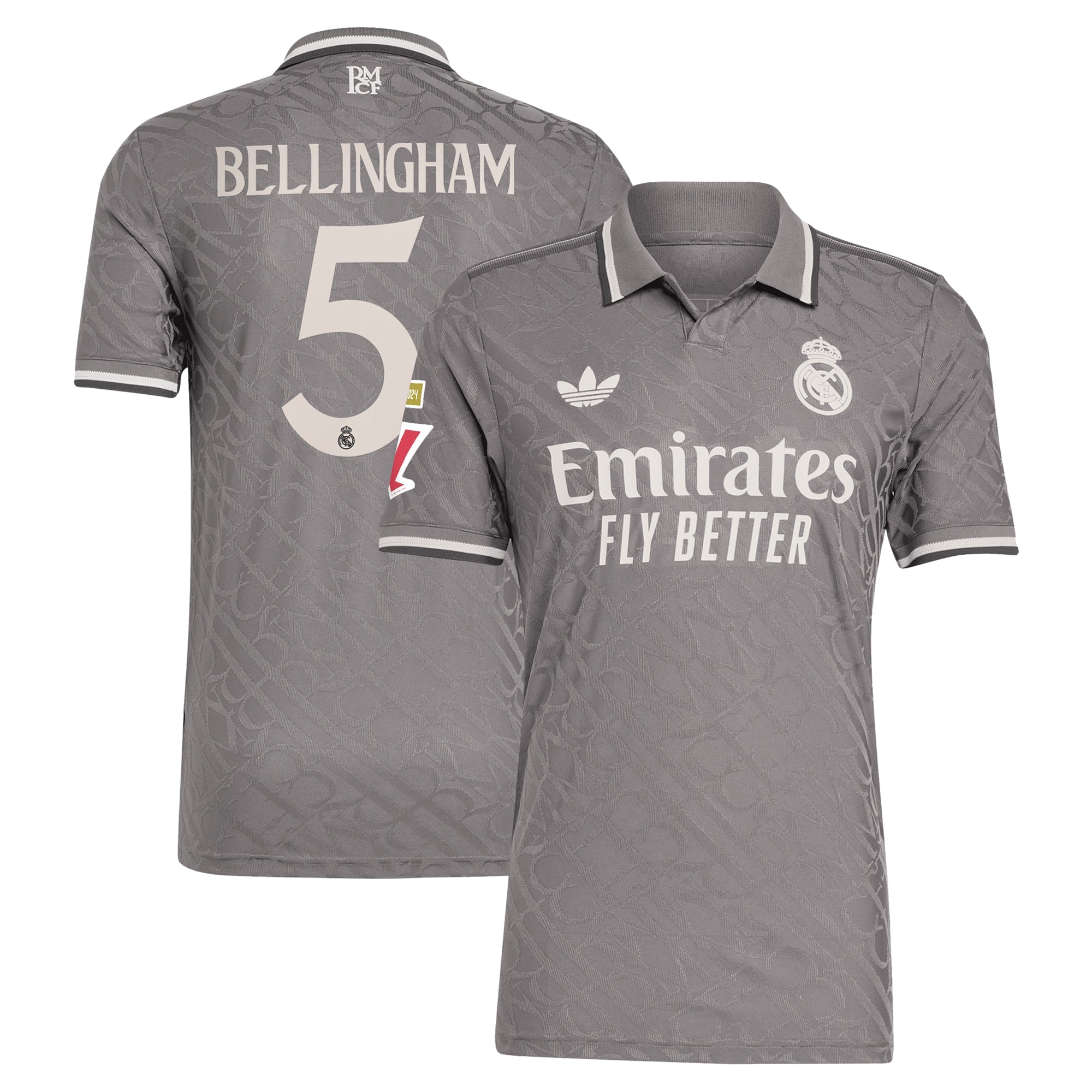 Real Madrid adidas 2024/25 Third Jude Bellingham 5 Player Authentic T-shirt - Charcoal