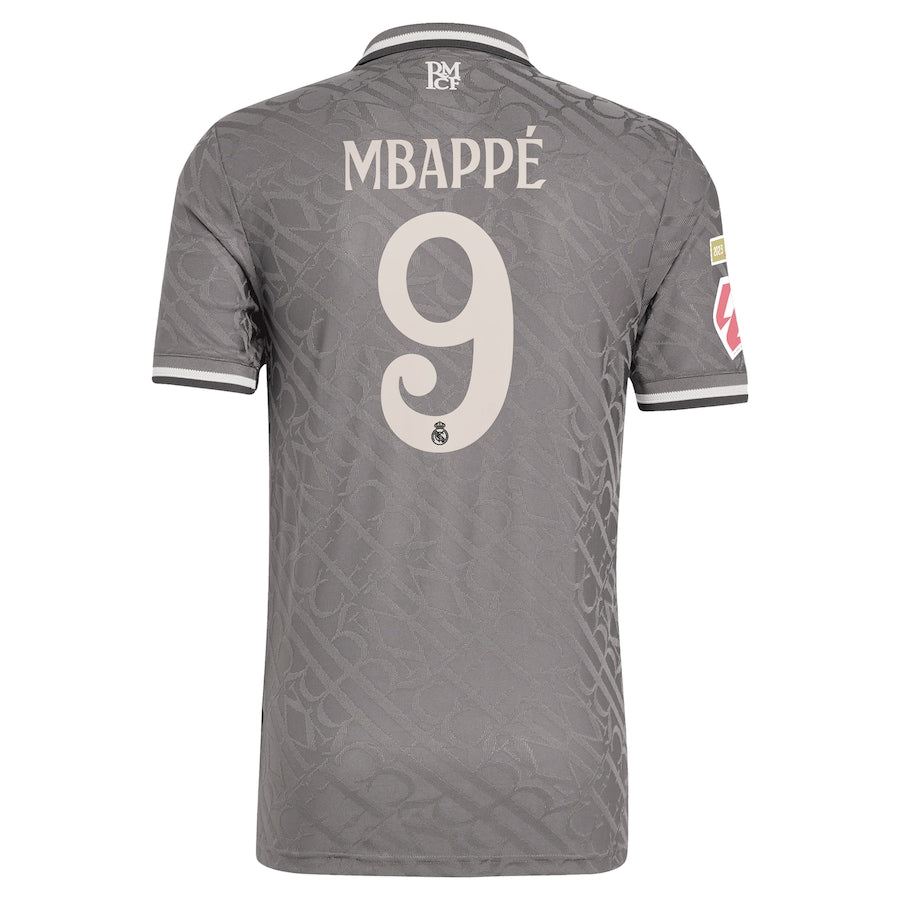 Real Madrid adidas 2024/25 Third Player Kylian Mbappé 9 Authentic T-shirt - Charcoal