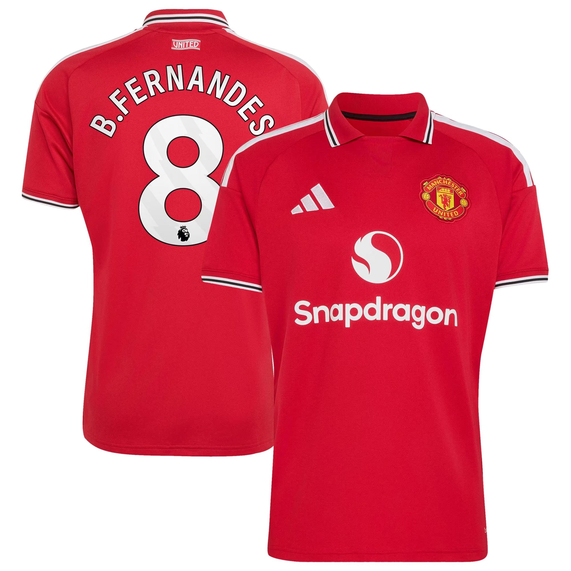 Red Polo Collar Player Home Soccer Jersey Fernandes | Athletic Apparel Man United