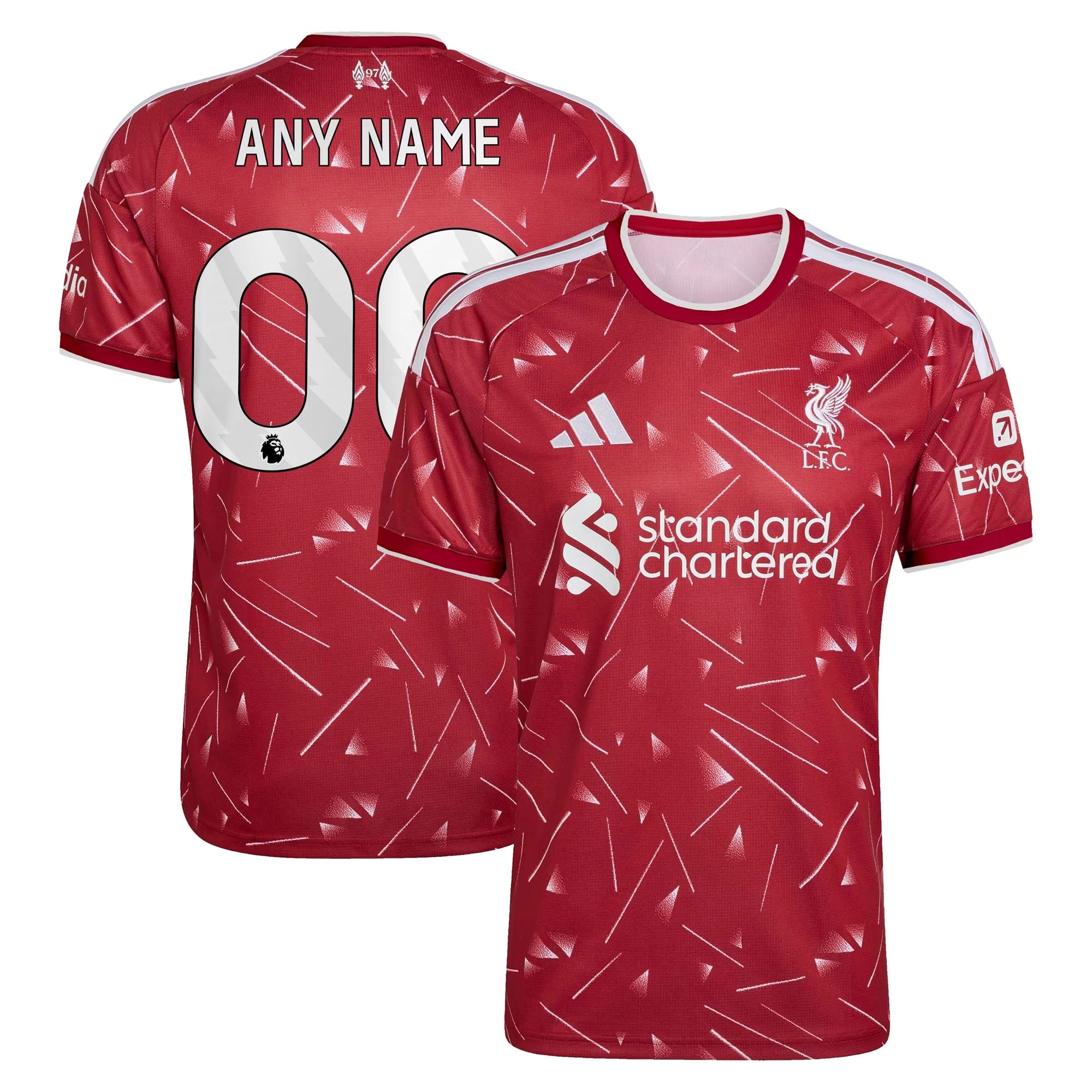 Red Stripe Home Customizable Soccer Jersey | Athletic Apparel Liverpool