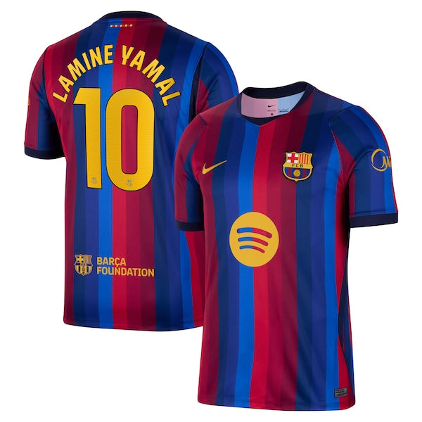 Red & Blue Striped Soccer Jersey – Barcelona Style 2026/27 (Yamal #10)