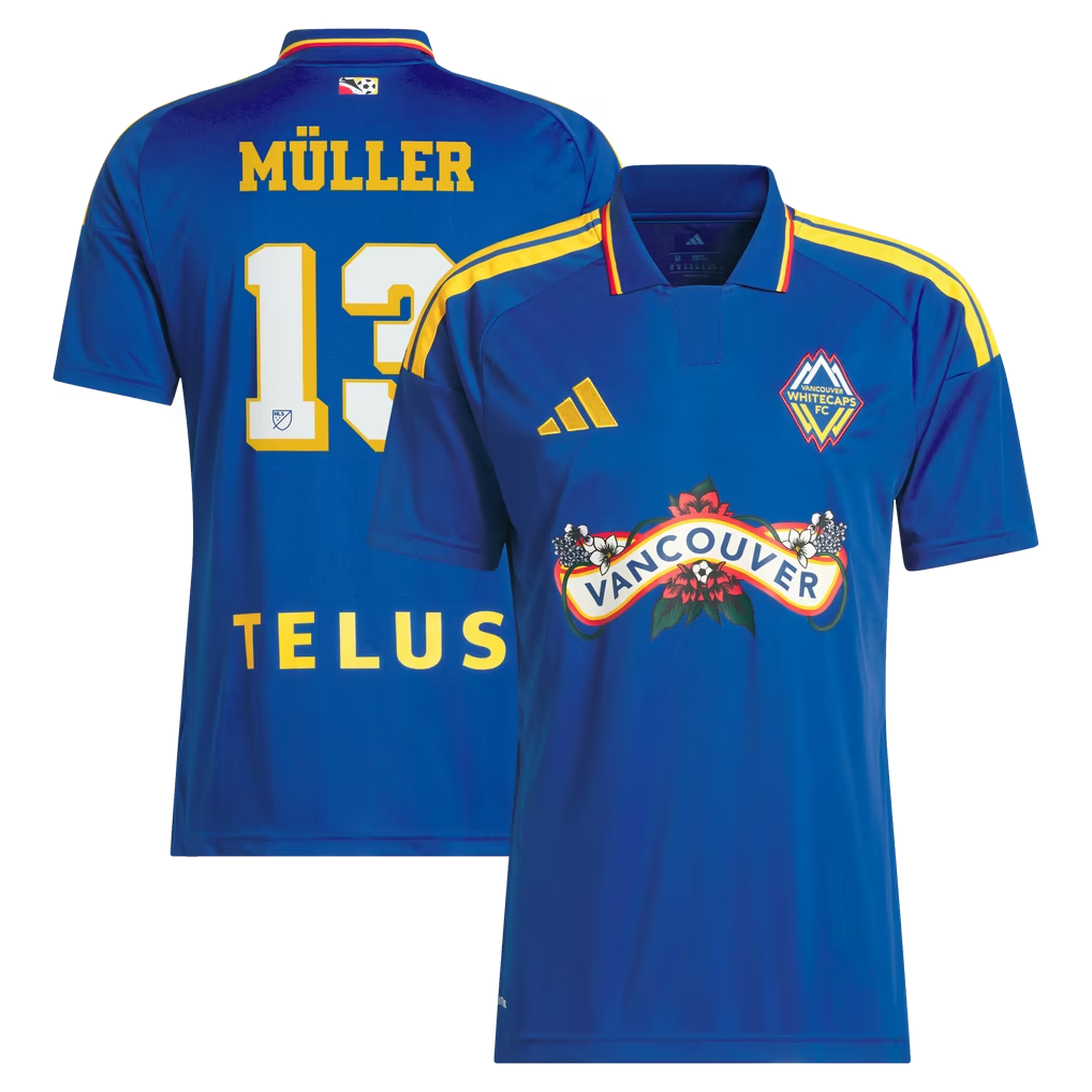 Royal 90s Archive Soccer Jersey Müller  | Athletic Fan Apparel Vancouver