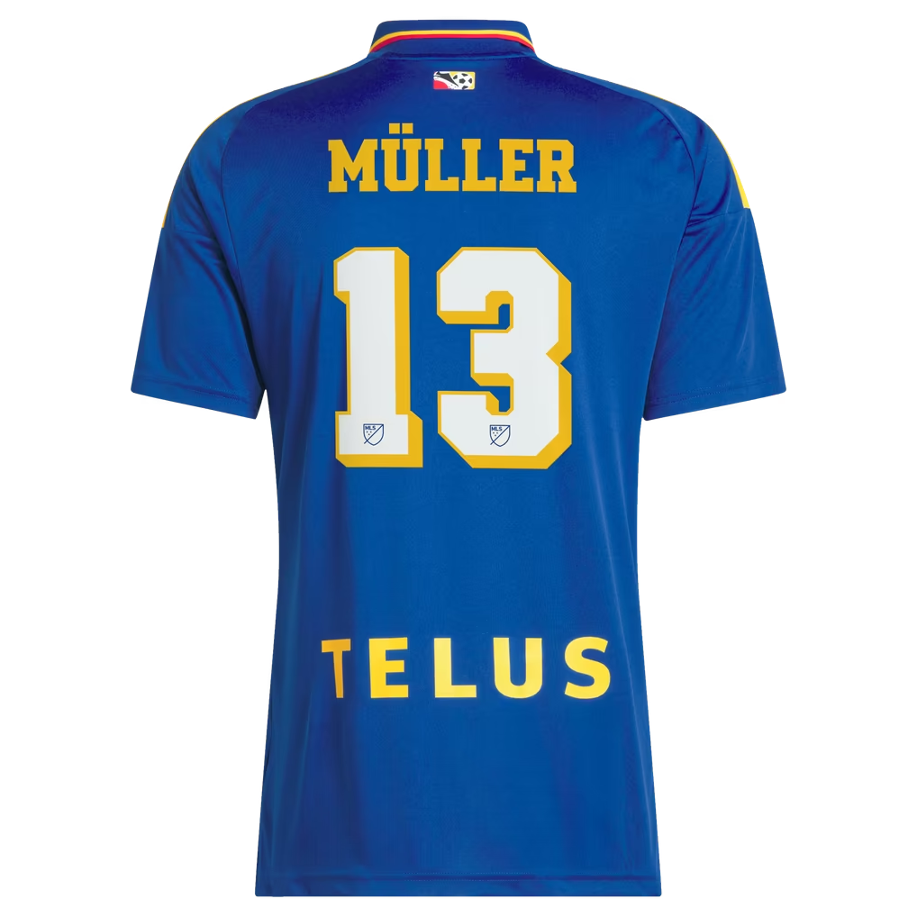 Royal 90s Archive Soccer Jersey Müller  | Athletic Fan Apparel Vancouver