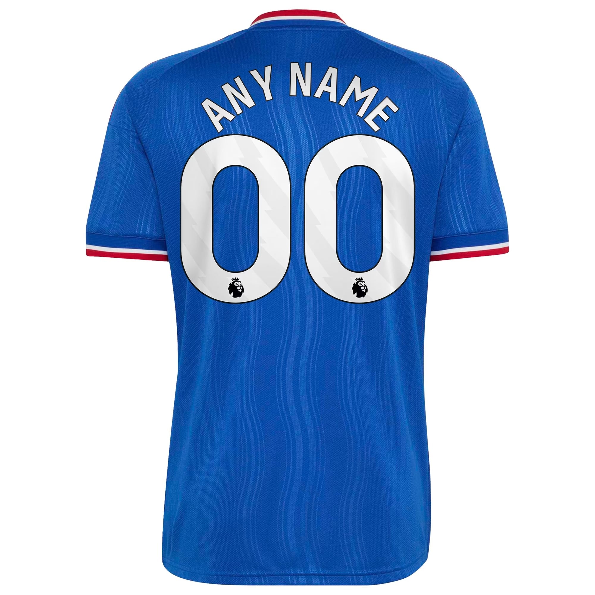 Royal Wavy Stripe Away Customizable Soccer Jersey | Athletic Apparel Man United