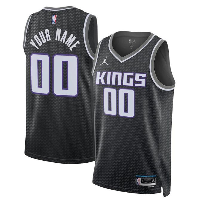 Sacramento Kings Unisex 2023 Swingman Custom Pro Official Jersey - Statement Edition - Black - Jersey Teams World