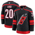 Sebastian Aho Carolina Hurricanes Fanatics Premium Home Jersey – Black "Warning Flag" Edition