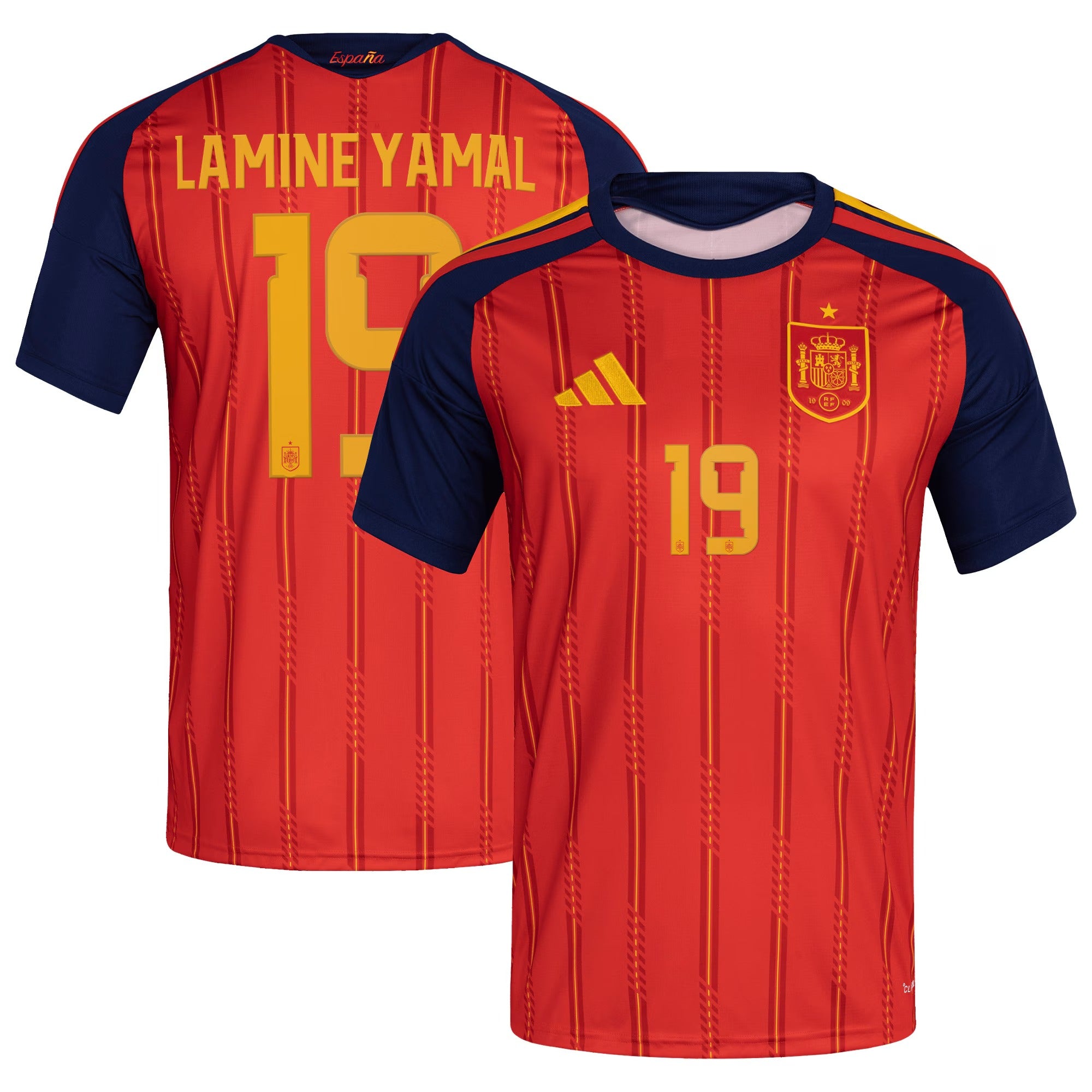 Spain Men's Premium Red Soccer Jersey Yamal