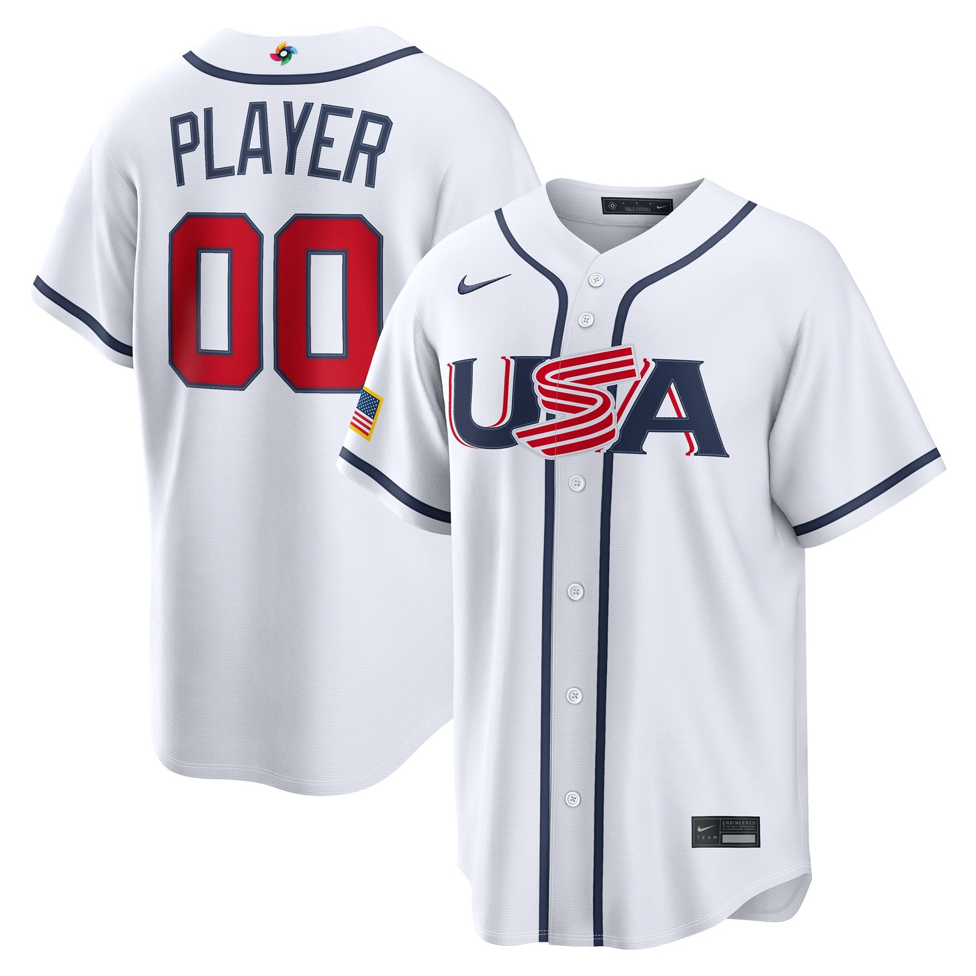 USA National Baseball Jersey 2026 - Home White Shirt - Customizable Player Name & Number