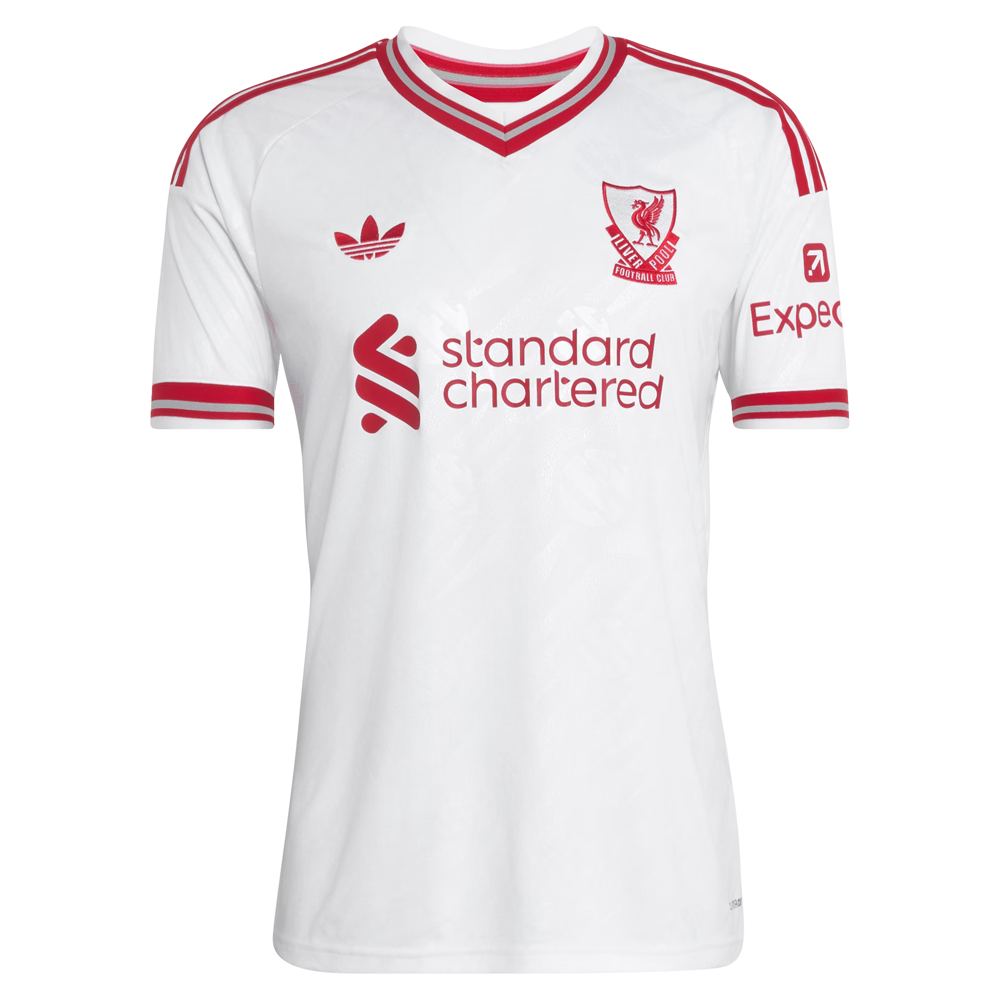 White Heritage Pattern Customizable Away Soccer Jersey | Athletic Apparel Liverpool