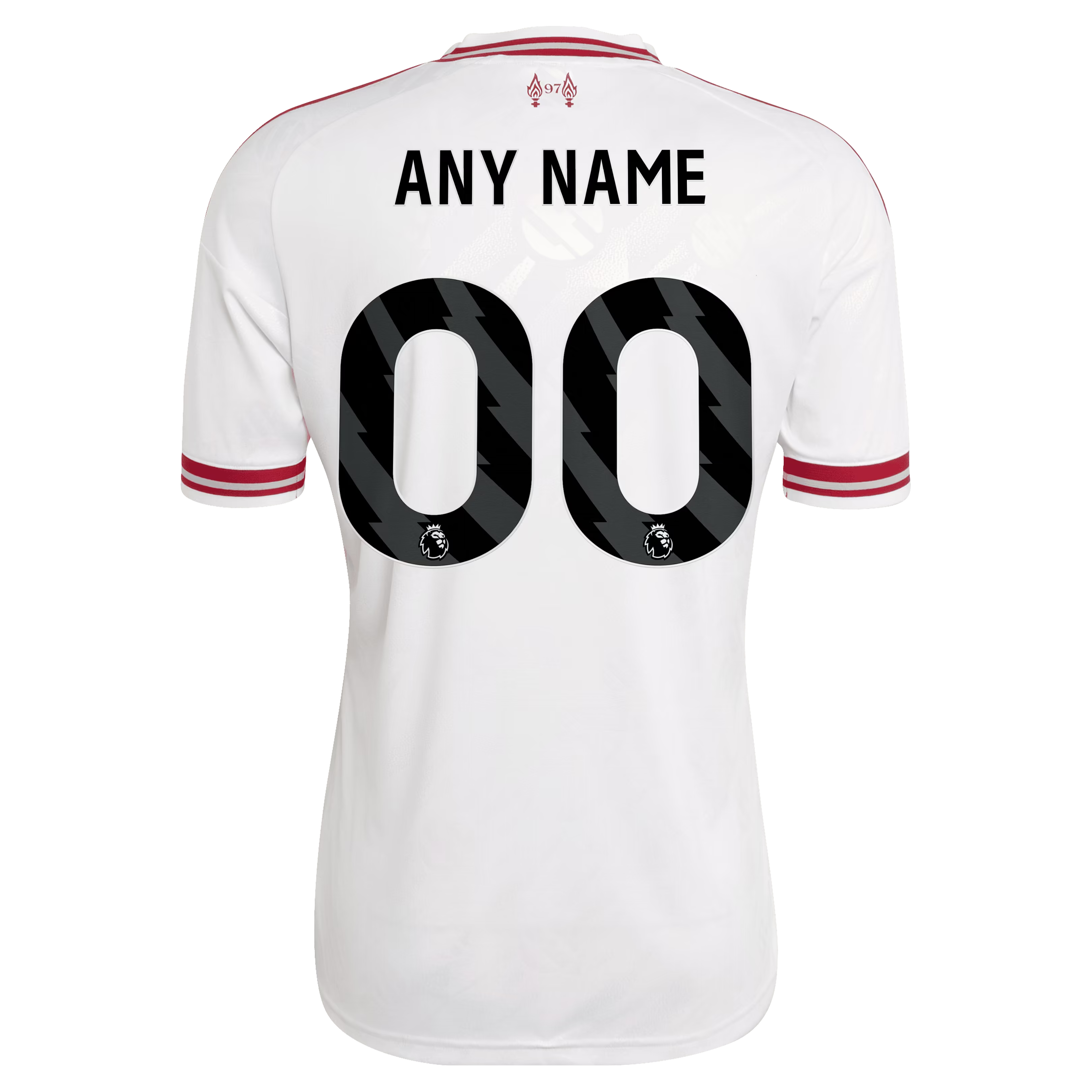 White Heritage Pattern Customizable Away Soccer Jersey | Athletic Apparel Liverpool