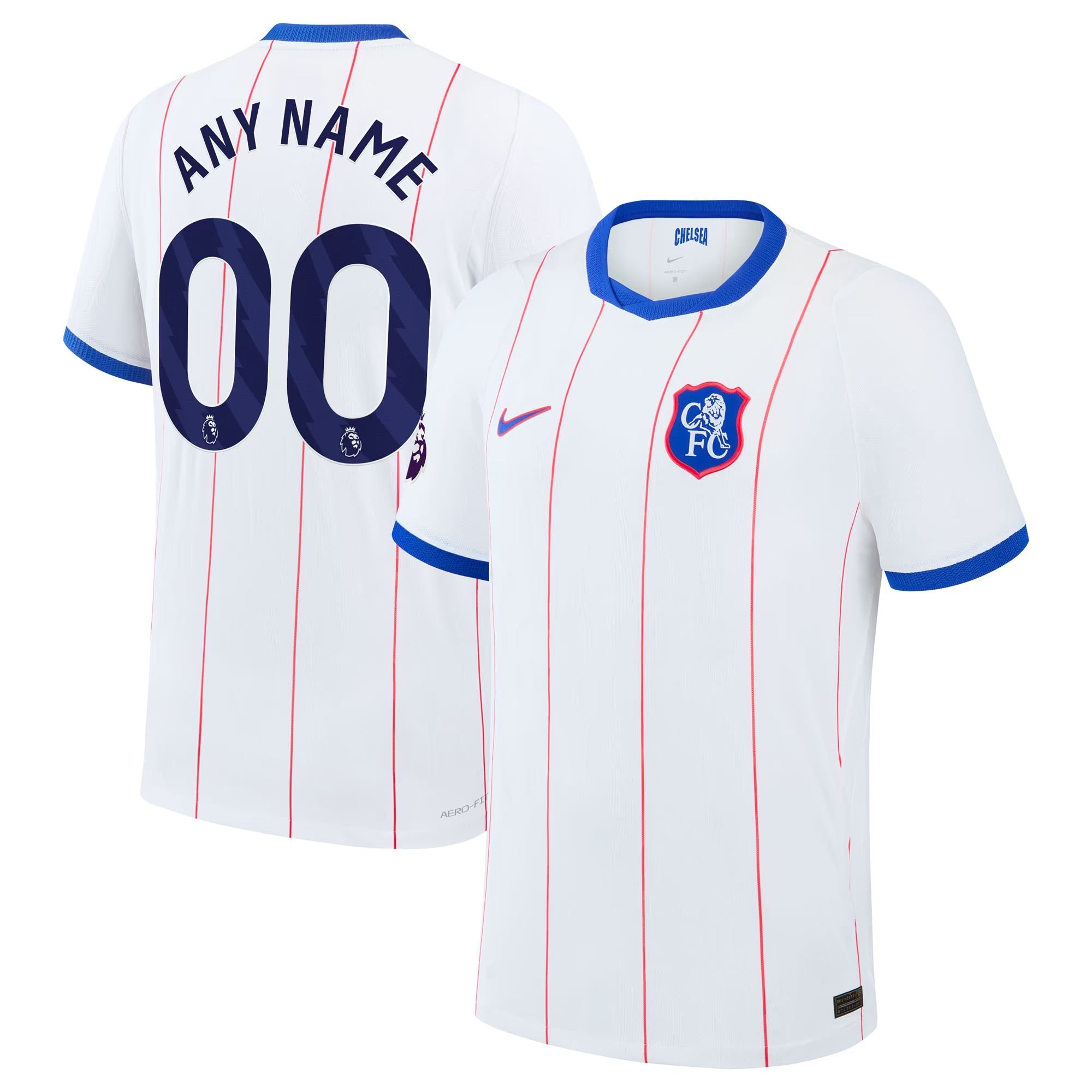 White Pinstripe Pro Third Custom Soccer Jersey | Athletic Fan Apparel Chelsea