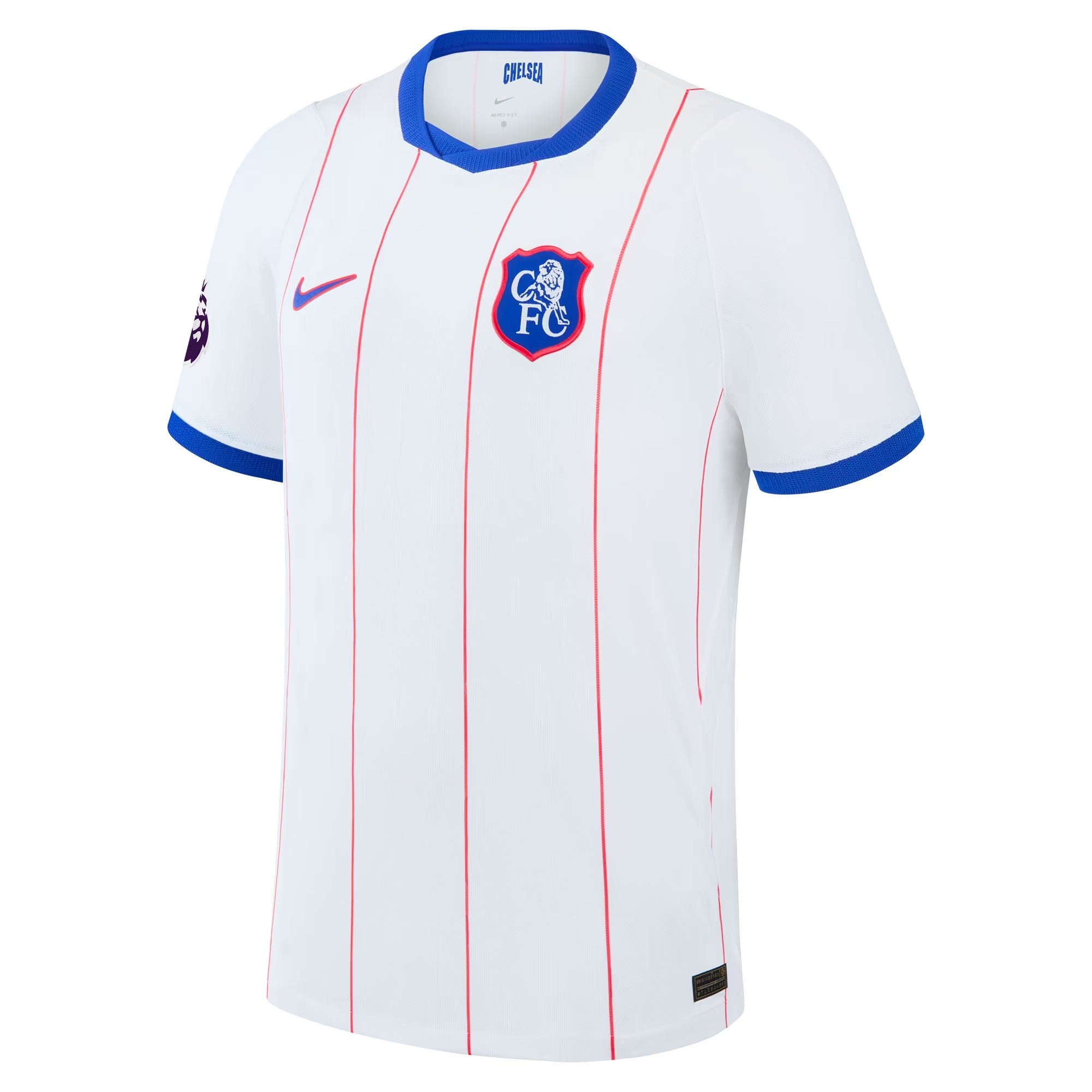White Pinstripe Pro Third Custom Soccer Jersey | Athletic Fan Apparel Chelsea