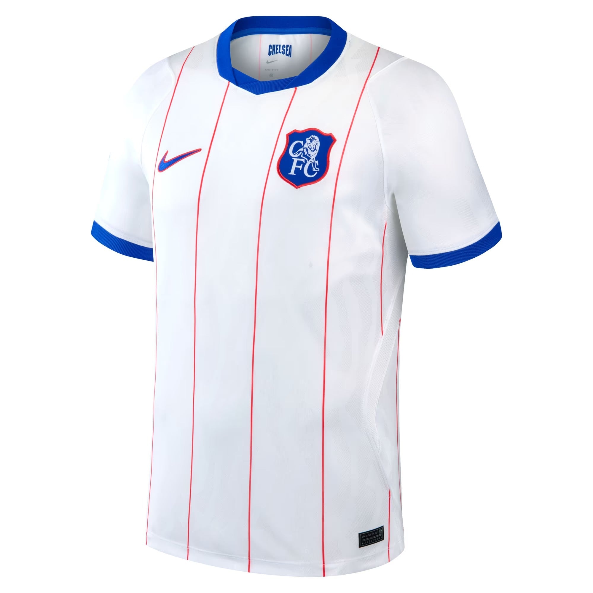 White Pinstriped Third Fan Soccer Jersey | Athletic Apparel Chelsea