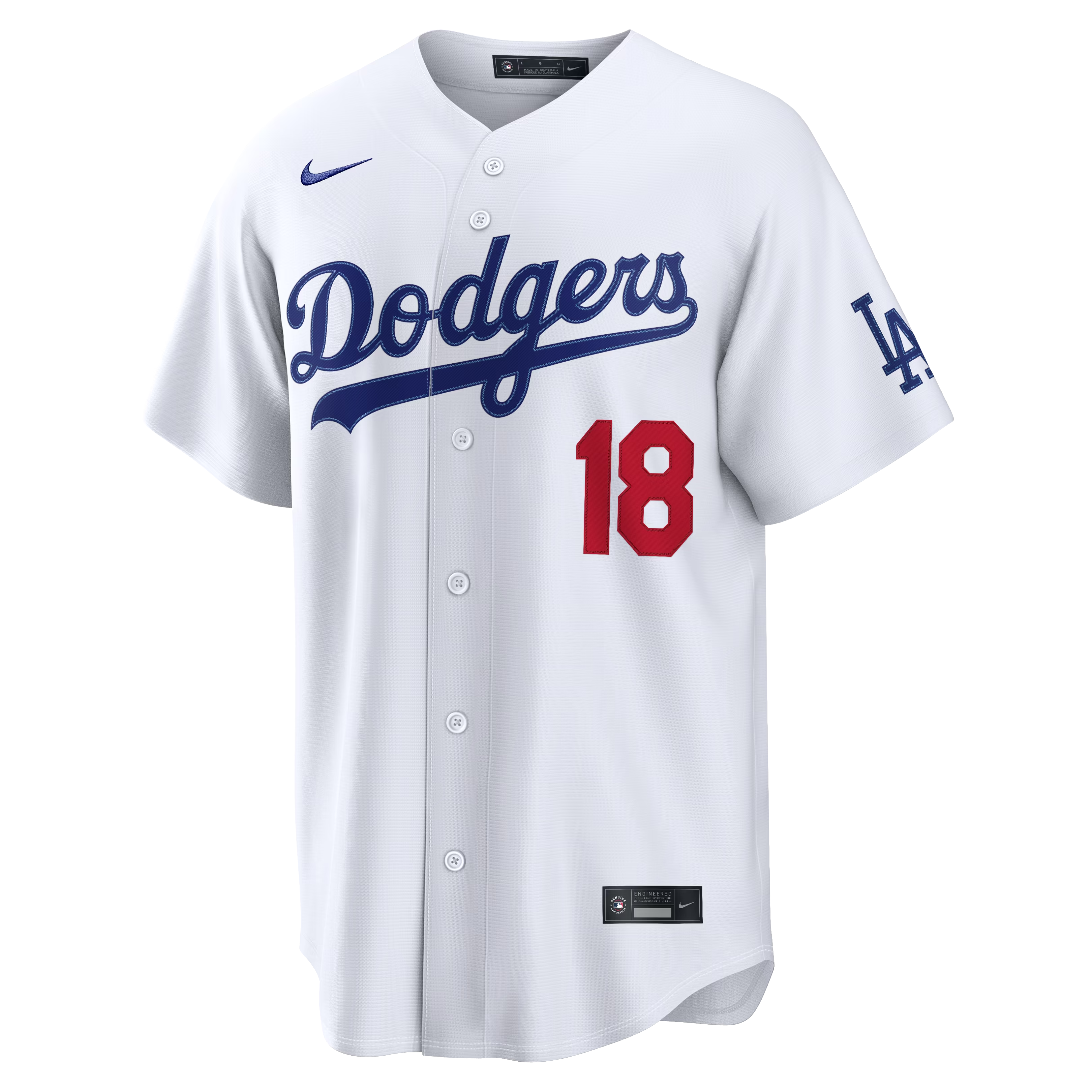 White Pro Baseball Fan Jersey Yamamoto  | Loose Fit Moisture-Wicking Apparel Dodgers