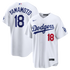 White Pro Baseball Fan Jersey Yamamoto  | Loose Fit Moisture-Wicking Apparel Dodgers
