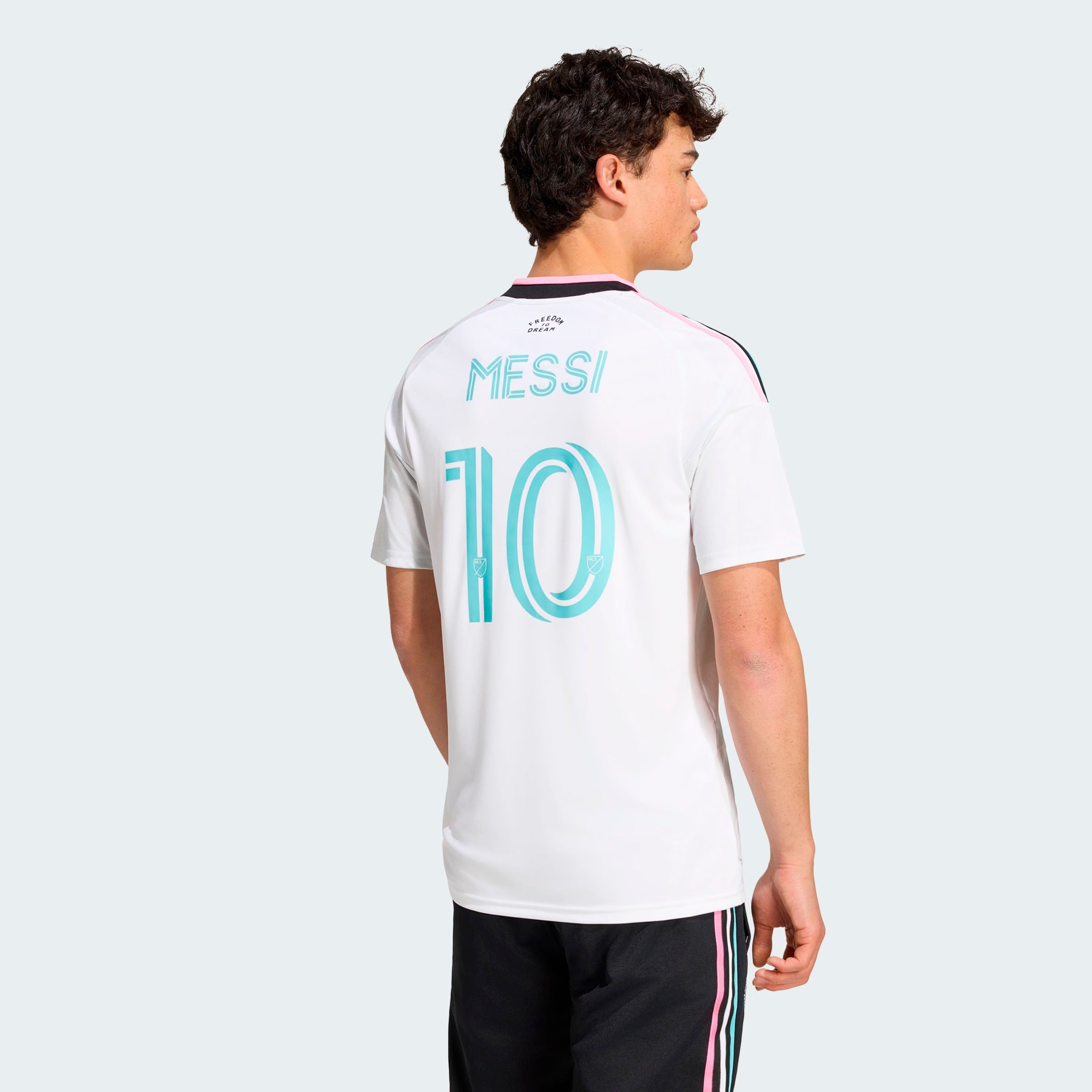 White & Teal Athletic Soccer Jersey – Miami Style 2026 (Messi #10)