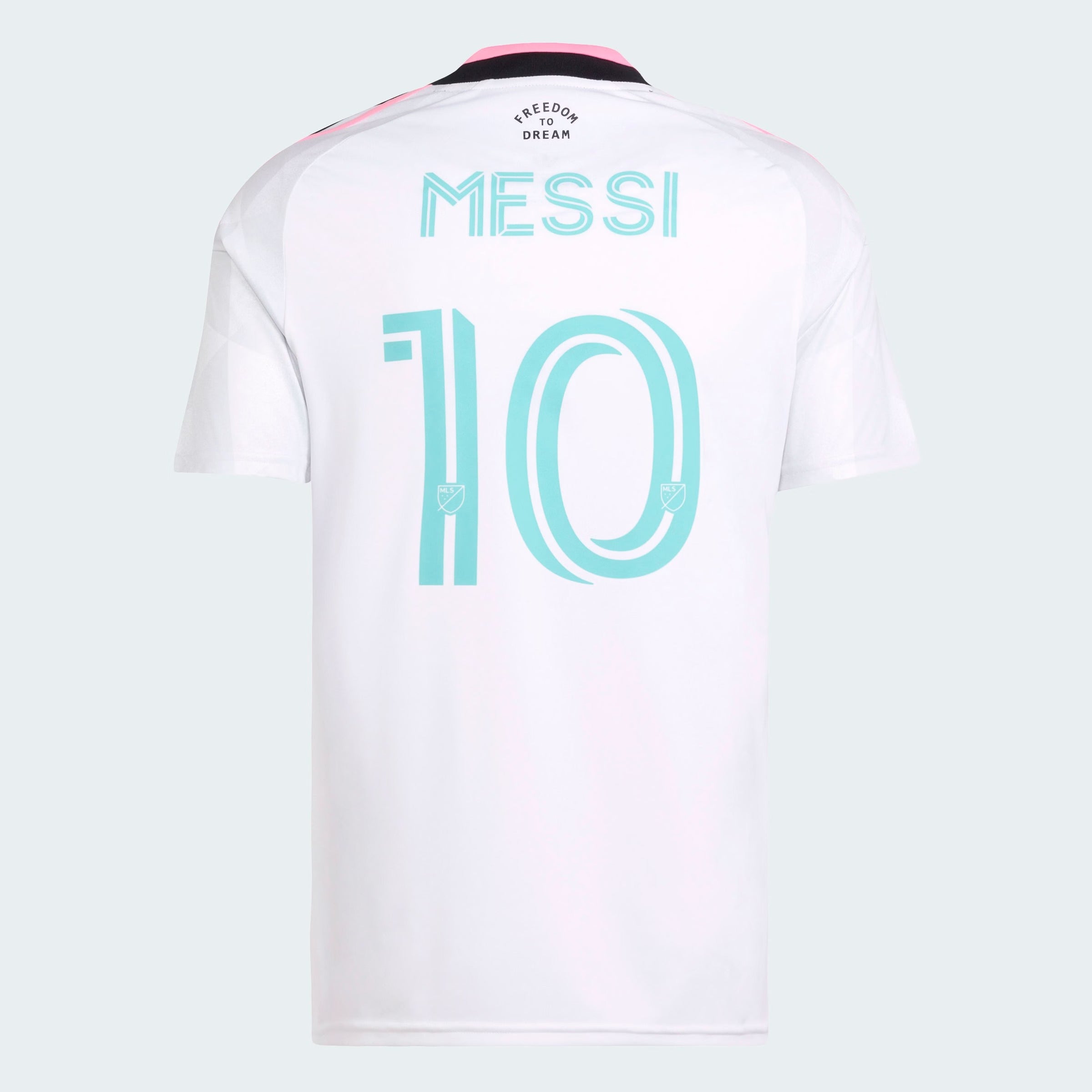 White & Teal Athletic Soccer Jersey – Miami Style 2026 (Messi #10)