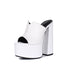 genuine leather sandals women fashion brand thick high heel party Night Club Shoes
