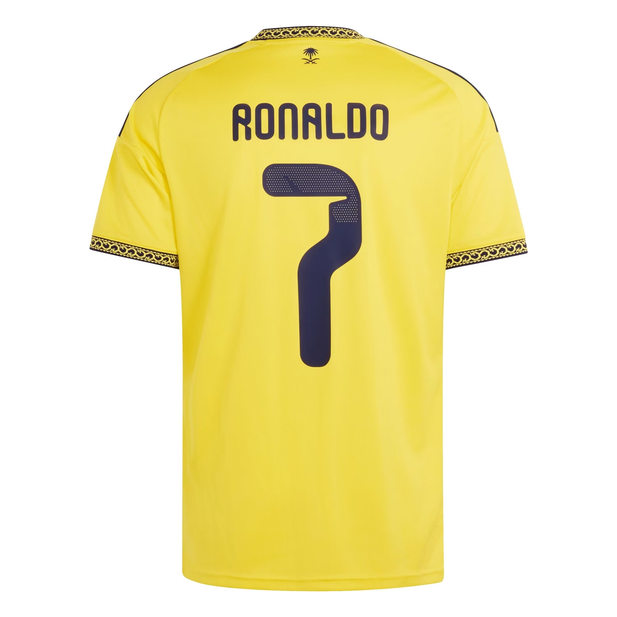 Yellow Stamp-Inspired Home Soccer Jersey Al-Nassr | Athletic Fan Apparel Ronaldo
