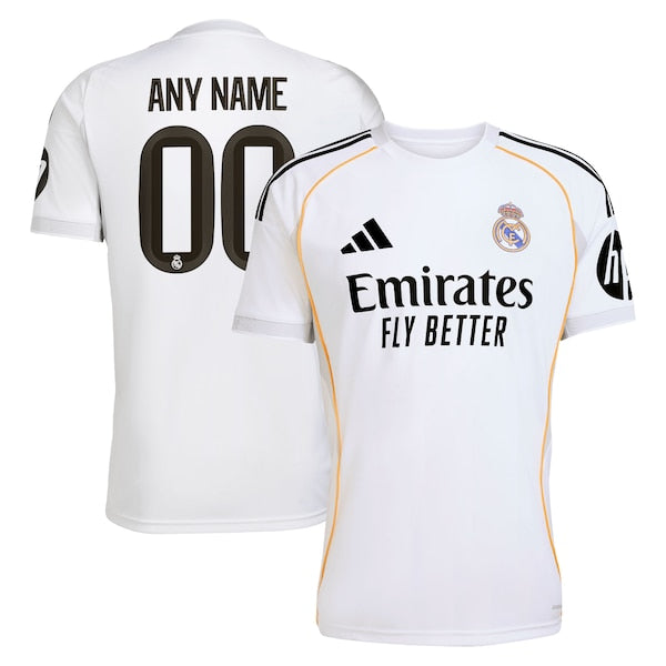 Adidas Real Madrid 2025/26 Home Replica Custom Jersey White