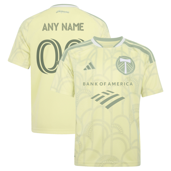 Adidas Portland Timbers Youth 2026 Civic Stadium Kit Replica Custom Jersey Yellow