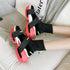 ADBOOV 202 New Fashion High Top Sock Sneakers Women Thick Sole Platform Casual Shoes Ladies Genuine Leather Slip On Sock Boots F