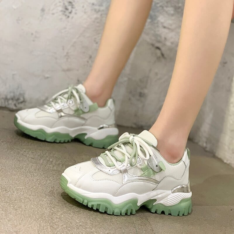 women nevada New Fashion Reflective Chunky Sneaker Platform Casual Shoes Women Sneakers