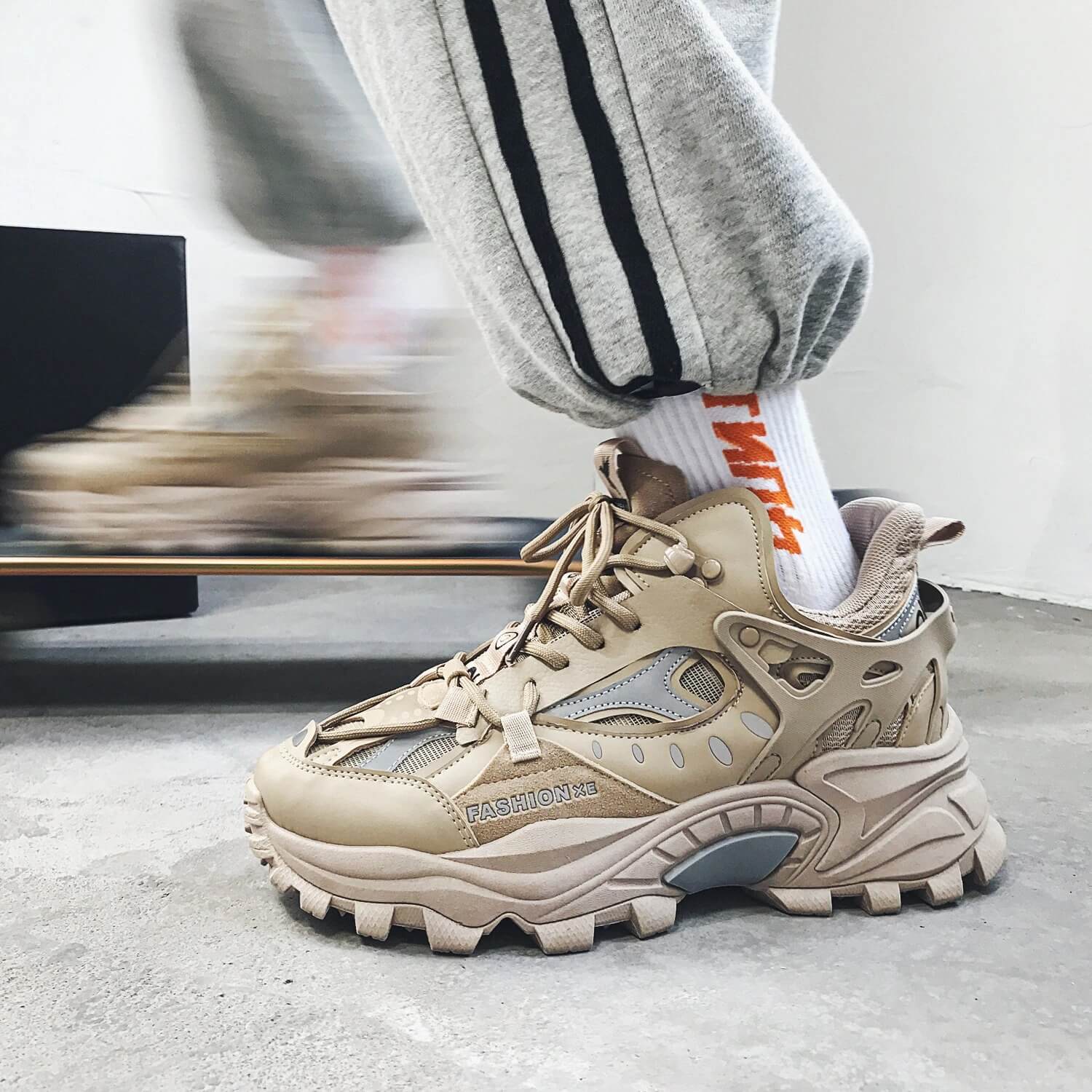 High Fashion Chunky Sneakers Men Zapatos Hombre Thick Sole Casual Shoes