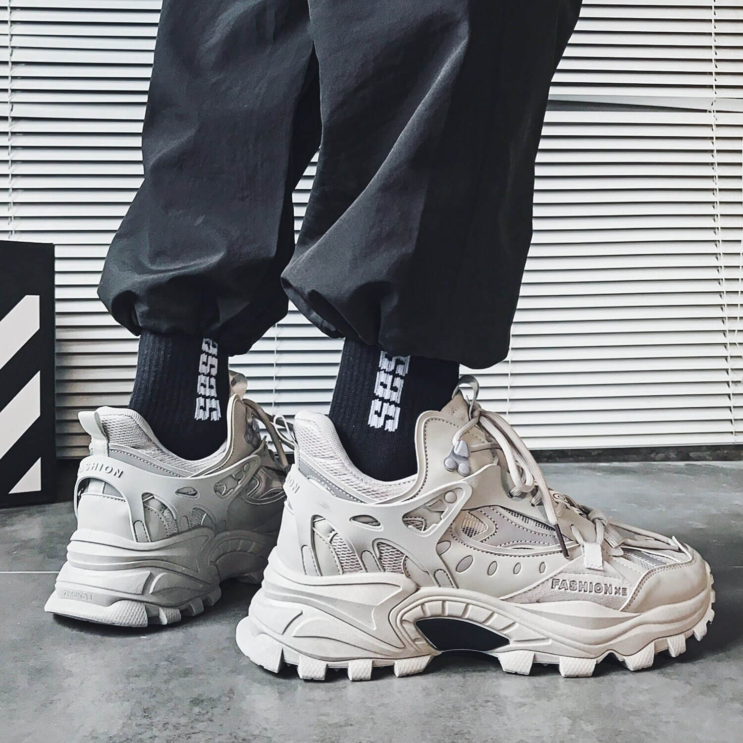 High Fashion Chunky Sneakers Men Zapatos Hombre Thick Sole Casual Shoes