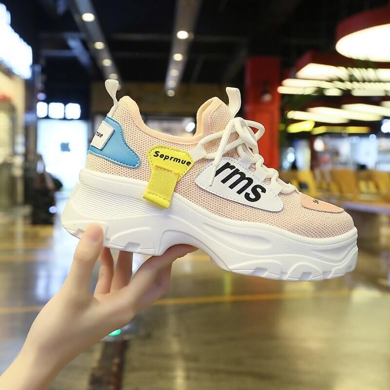Upper Platform Sneakers Women Thick Sole Casual Shoes Woman Chunky Sneakers
