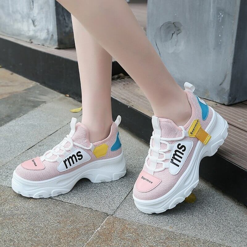 Upper Platform Sneakers Women Thick Sole Casual Shoes Woman Chunky Sneakers