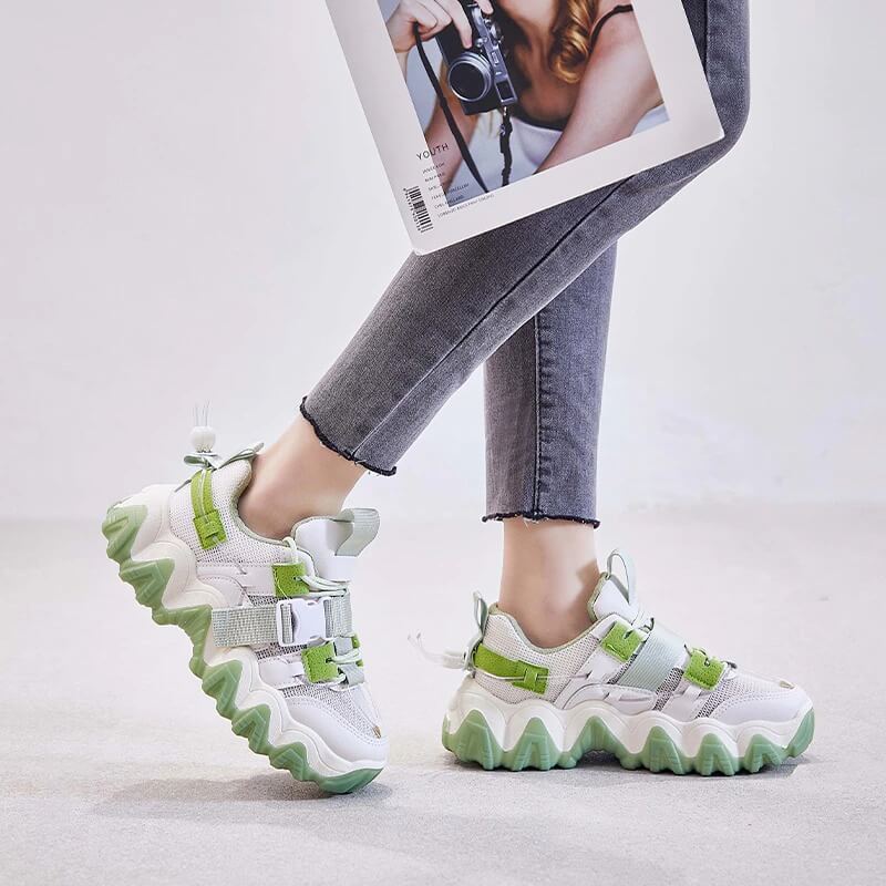 Women Nevada Breathable Summer Chunky, Shoe Woman Buckle Fashion Casual Sneakers Women