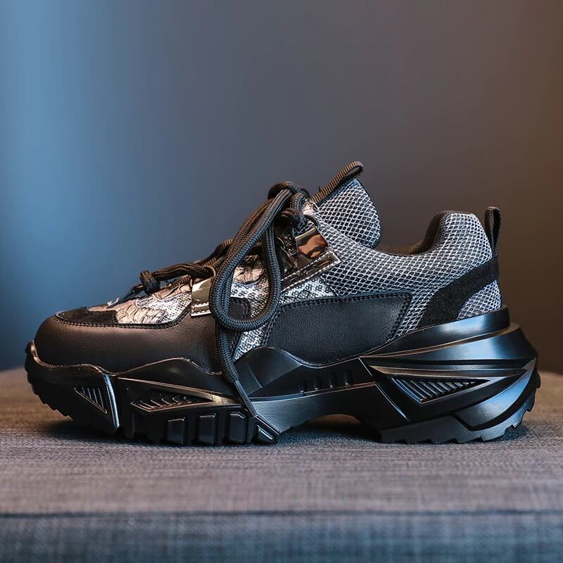 Nevada Gne Leather Chunky Sneaker, Women Cross-tie Fashion Casual Shoes Footwear