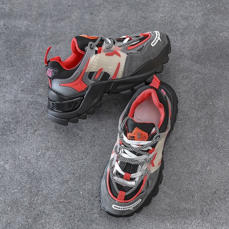 Women nevad Fashion Chunky Sneaker Thick Sole Genuine Leather