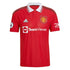 Cristiano Ronaldo Manchester United Home Adidas jersey in red with white collar and sponsor logos