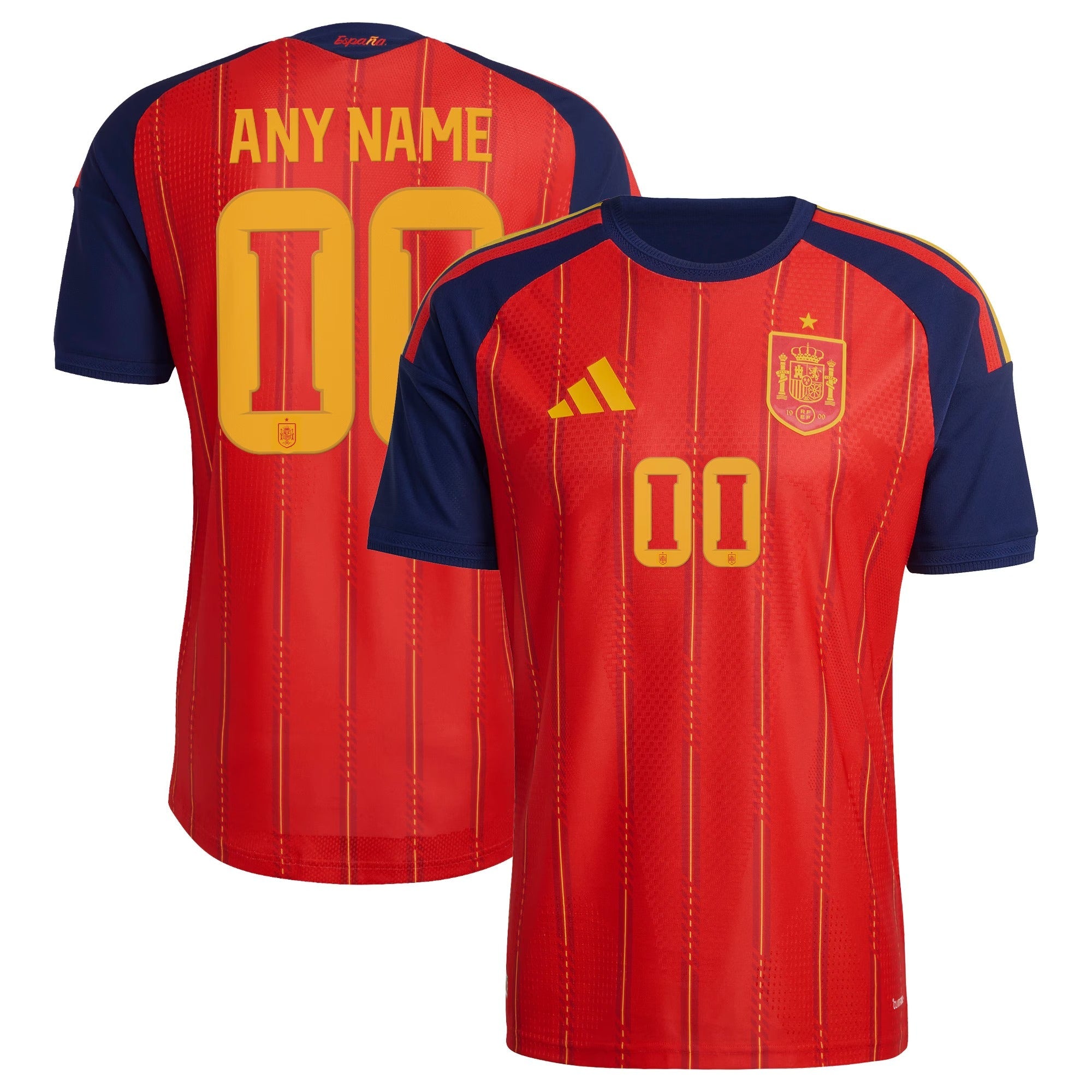 adidas Spain National Team 2026 Home Player Edition Custom Jersey – Red/Yellow