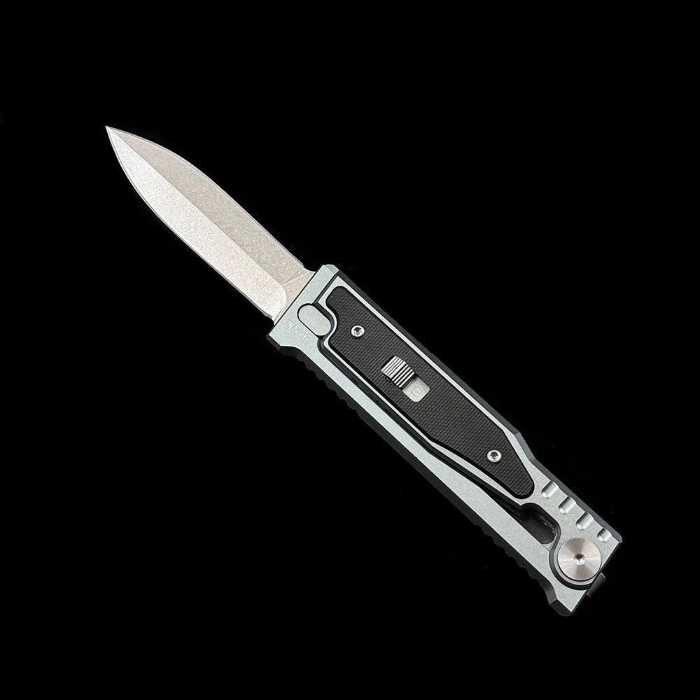 REATE Gravity Double Blade Knife – 3.15" D2 Steel Satin Blade – Aluminum & G10 Hybrid Handle