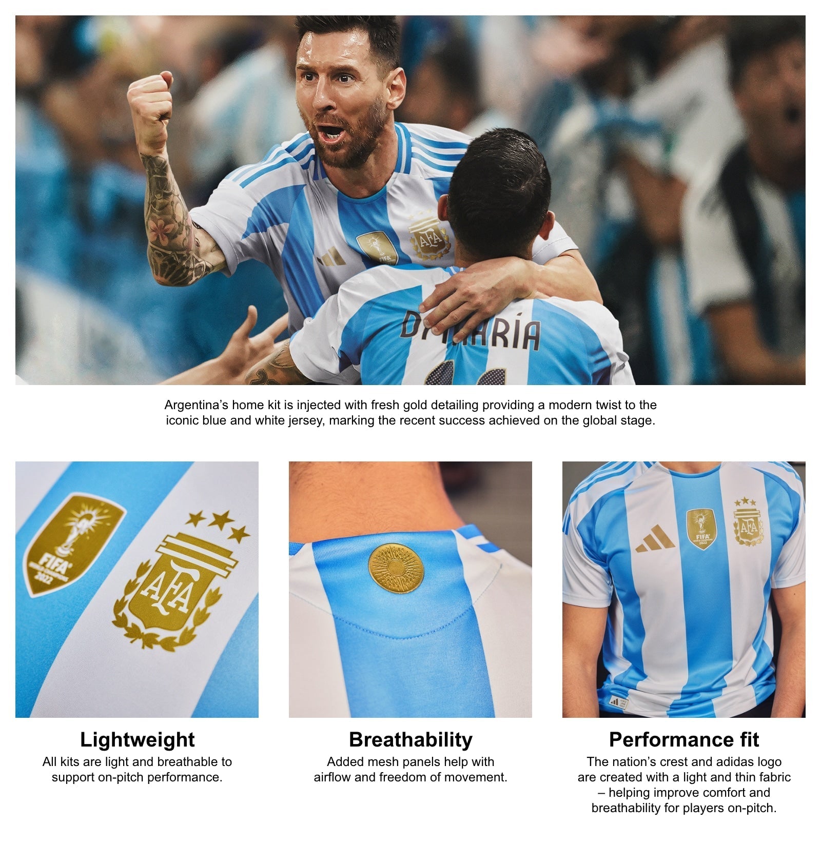 Lionel Messi Argentina National Team adidas 2024 Home Player Authentic T-shirt - White
