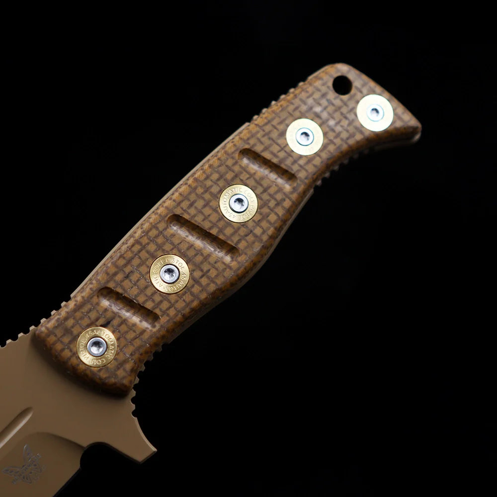 Benchmade 375 Shane Sibert Adamas Fixed Blade Knife – 4.2" CPM-CruWear Steel – Micarta Handle with Flat Earth Finish