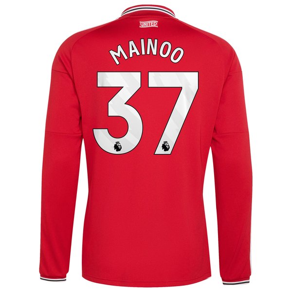 Kobbie Mainoo Manchester United adidas 2026/27 Home Replica Long Sleeve Jersey - Red