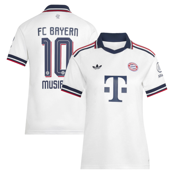 Jamal Musiala Bayern Munich adidas Women's 2026/27 Away Replica Jersey - White