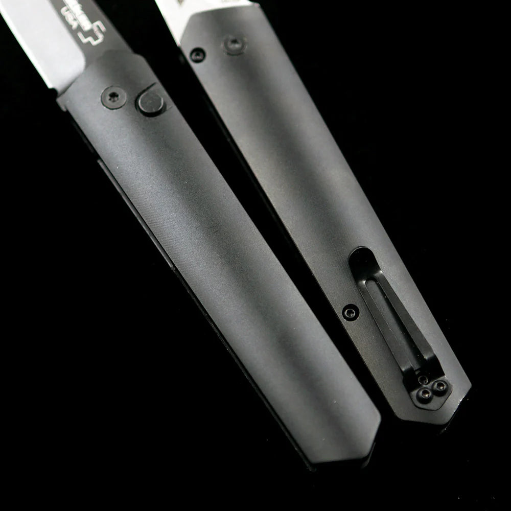 ProTech & Boker Kwaiken Automatic Folding Knife – 3.5" American 154CM Steel Blade – CNC-Milled Black Aluminum Handle
