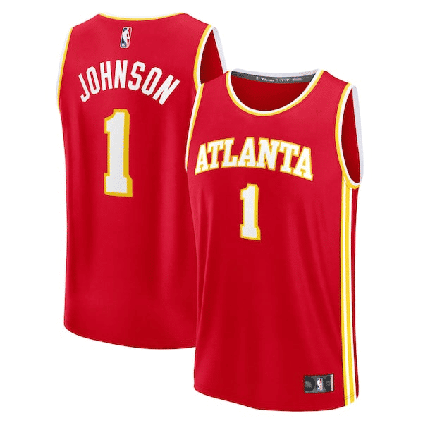 Fanatics Men's Atlanta Hawks Jalen Johnson Red Icon Edition Fast Break Replica Jersey