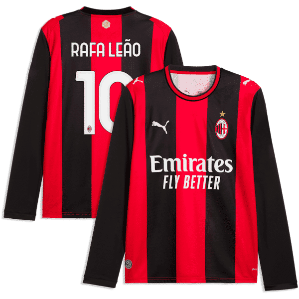 Puma Rafael Leão AC Milan 2026/27 Home Replica Long Sleeve Jersey Black/Red