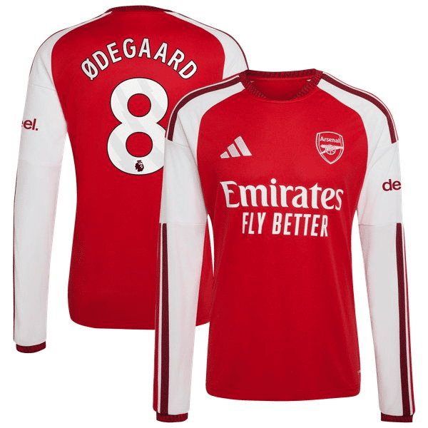 Martin Ødegaard Arsenal adidas 2026/27 Home Replica Long Sleeve Jersey - Red