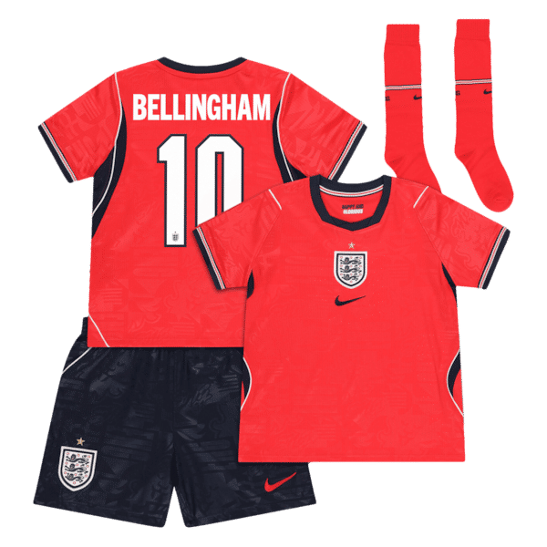 England Nike Away Stadium Mini Kit 2026 - Little Kids with Bellingham 10 printing - Jersey Teams World