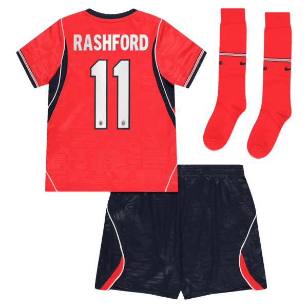 England Nike Away Stadium Mini Kit 2026 - Little Kids with Rashford 11 printing - Jersey Teams World